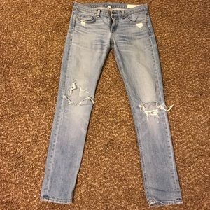 Rag + Bone distressed light wash jeans